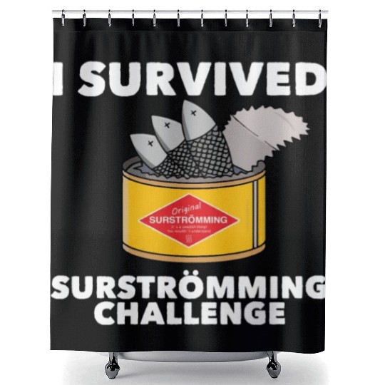 I Survived Surstromming Swedish Food Surstrommings Shower Curtains