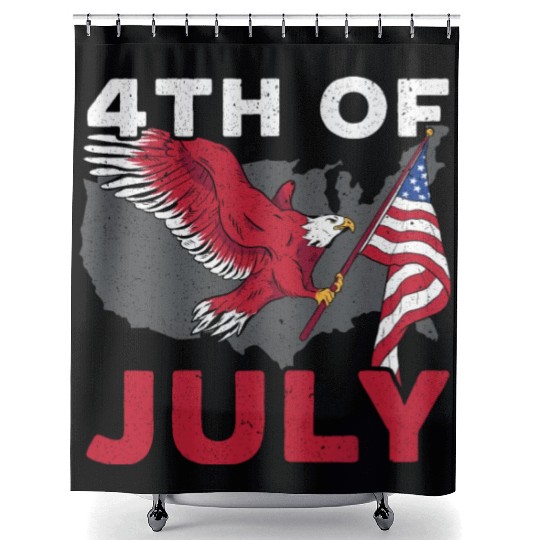 Patriotic America USA Flag 4th Of July American Shower Curtains