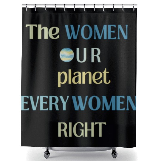 Embrace Equity Happy Women's Day Shower Curtains