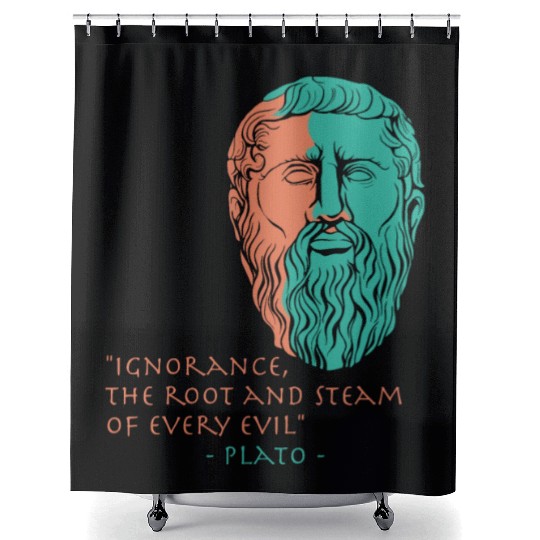 Plato Stoic Philosophy Quote Shower Curtains