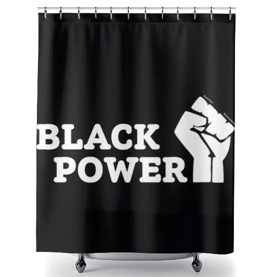 Black Power Shower Curtains