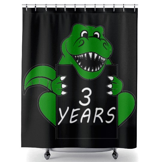 Children's birthday party - 3 years old - DINOSAUR Shower Curtains