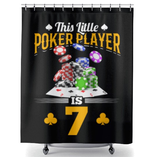 Poker Player 7th Birthday This Little Poker Player Shower Curtains