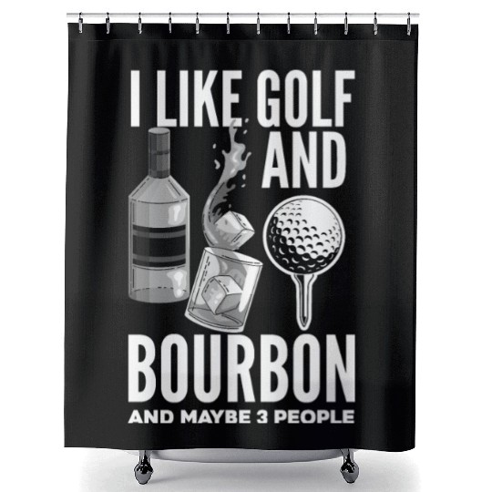 Golf Bourbon Whiskey Gift Golfer Shower Curtains