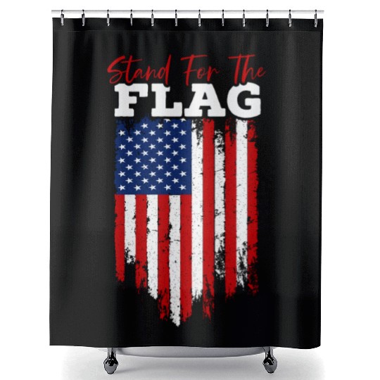 Stand For The Flag Veteran USA Flag Memorial Day Shower Curtains