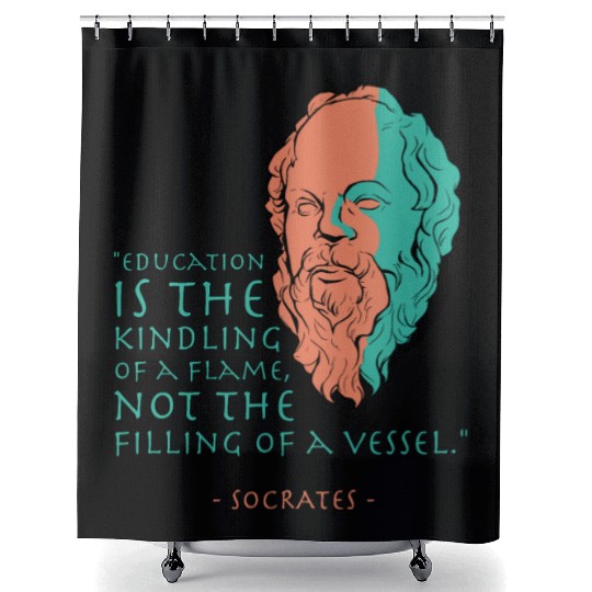 Socrates Stoic Philosophy Quote Shower Curtains