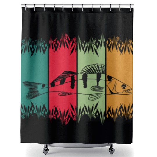 Walleye - walleye fishing Shower Curtains
