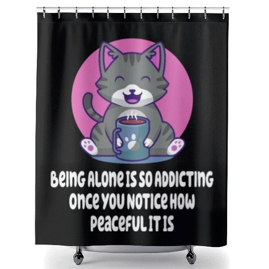 Peace Is Addicting Leave Me Alone Introvert Nerd A Shower Curtains