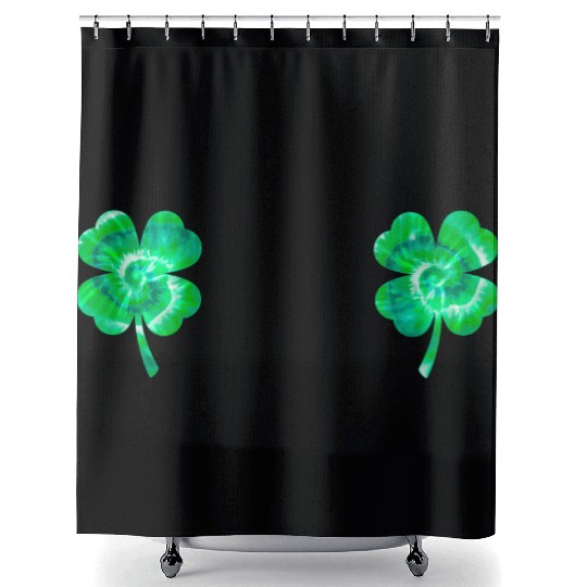 Shamrock Boobs Tie Dye Irish Boobies St Patricks Shower Curtains