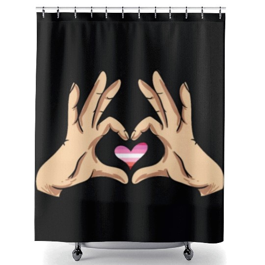 Lesbian Heart Shower Curtains