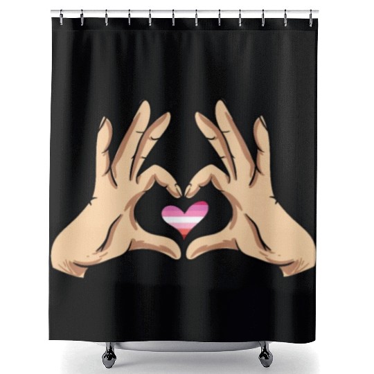 Lesbian Heart Shower Curtains