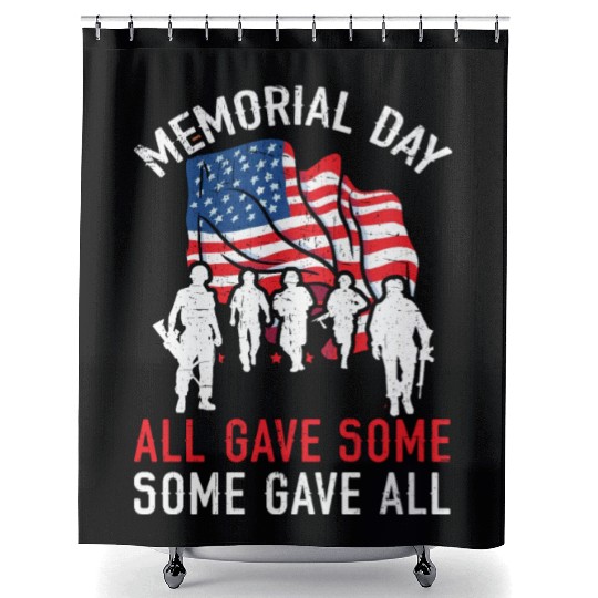 All Gave Some Some Gave All USA Flag Memorial Day Shower Curtains