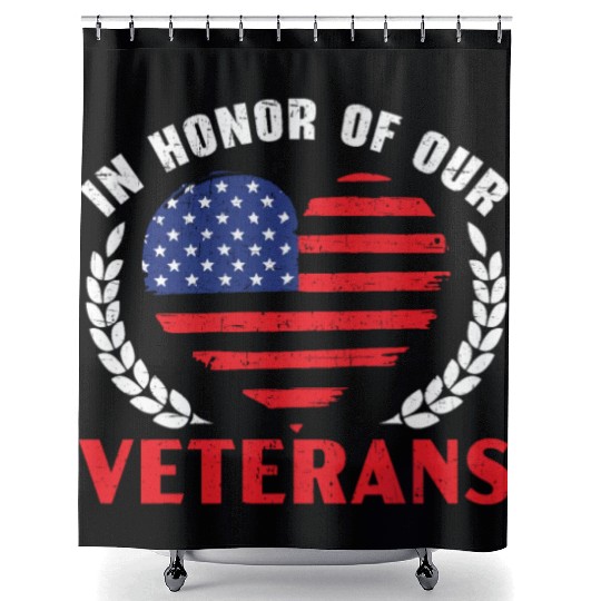 Patriotic Veteran USA Flag American Memorial Day Shower Curtains