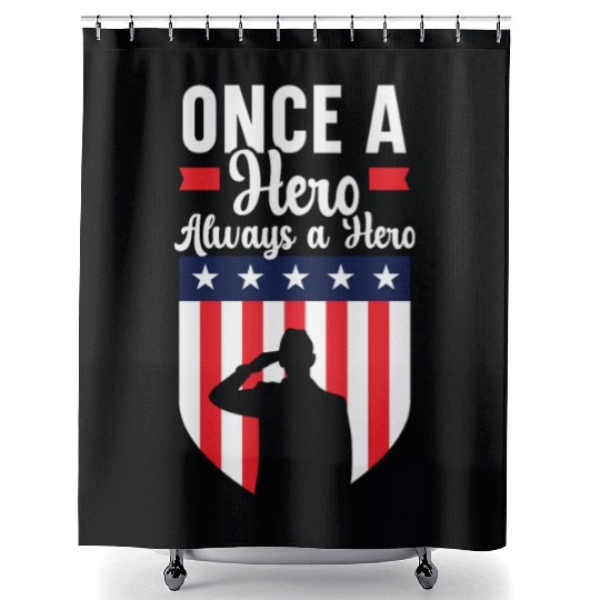 Once A Hero Always A Hero USA Flag Memorial Day Shower Curtains