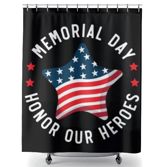 Patriotic Veteran USA Flag American Memorial Day Shower Curtains