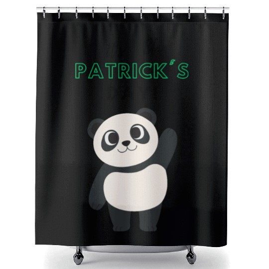 Panda St Patricks Day Shower Curtains