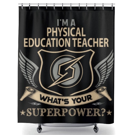 Physical Education Teacher Shower Curtains - Superpower Jo