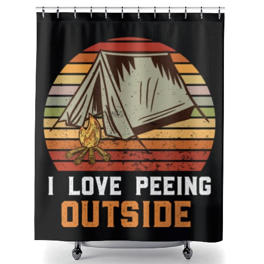 funny hiking Wanderer hiking Shower Curtains for hiking