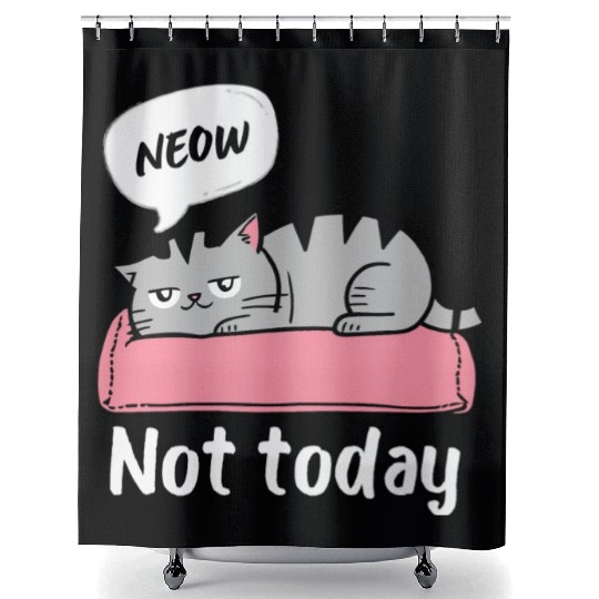 Funny Lazy Bored Cat | For Cat Mom Cat lovers Shower Curtains