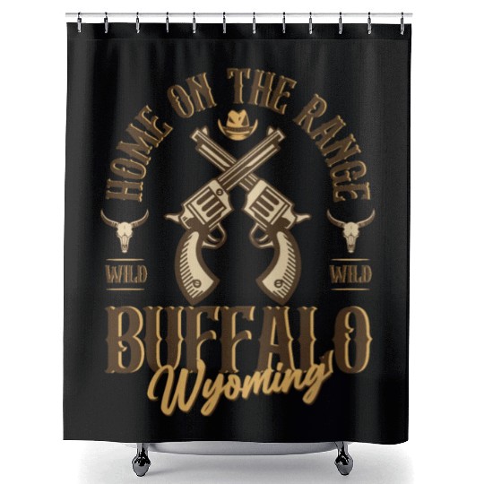 Buffalo Wyoming wild west town Shower Curtains