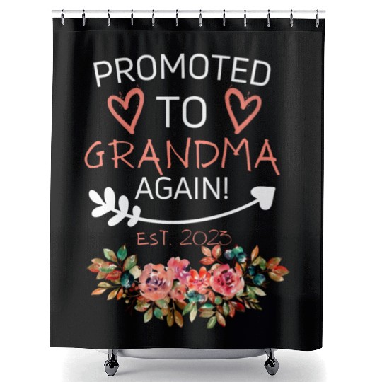 Promoted To Grandma Again New Nana Granny Mothers Shower Curtains