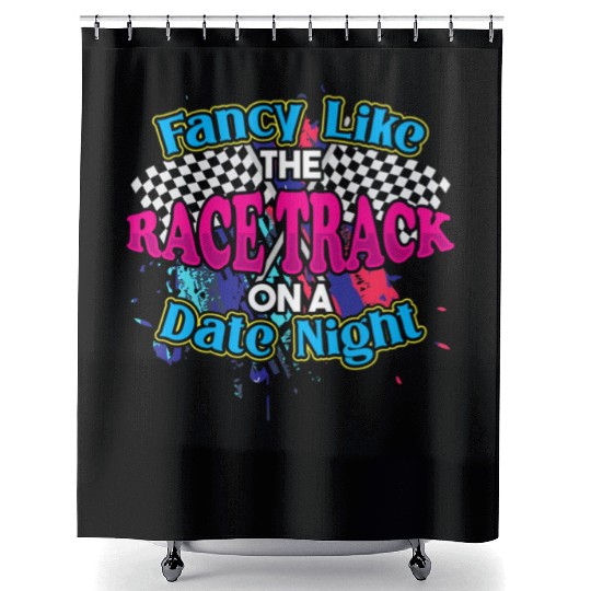 Fancy Like The Race Track On A Date Night Vintage Shower Curtains
