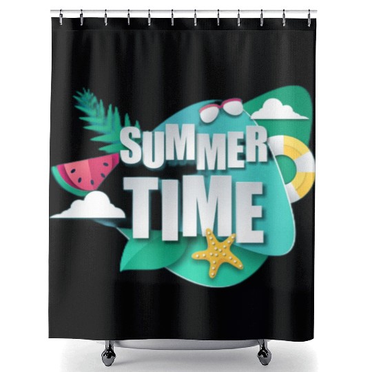 Summer Bliss in a Green Paradise: A Vibrant Portra Shower Curtains