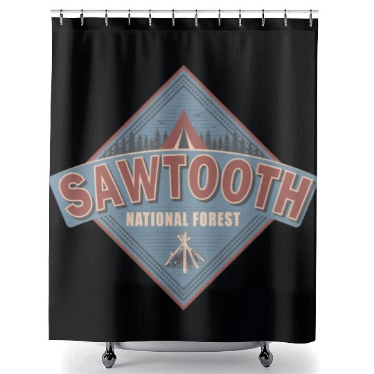 Sawtooth National Forest Idaho Vintage US Camping Shower Curtains