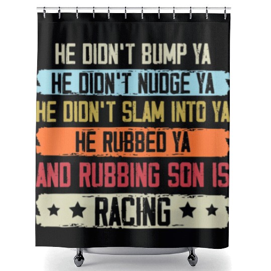Funny Dirt Track Racing Sprint Car Speedway Racer Shower Curtains
