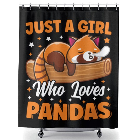 Just A Girl Who Loves Panda Bear Cute Sleeping Shower Curtains