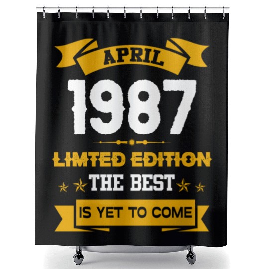 April 1987 Birthday Surprise Shower Curtains