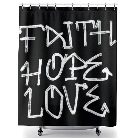 Faith, hope, love Shower Curtains