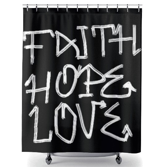 Faith, hope, love Shower Curtains