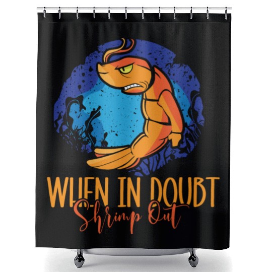When In Doubt Shrimp Out Bjj Jiu Jitsu Pun Shower Curtains