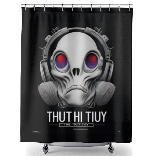 The Truth is Out There a design featuring alien Shower Curtains