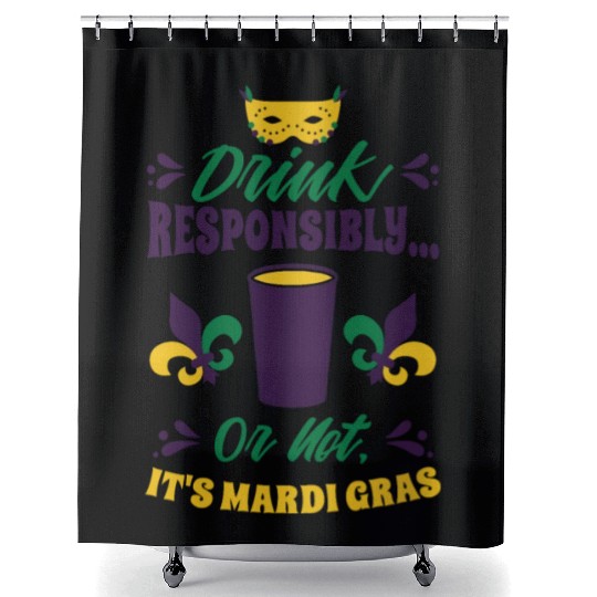 Mardi Gras Carnival Beer Drinking Parade Party Shower Curtains