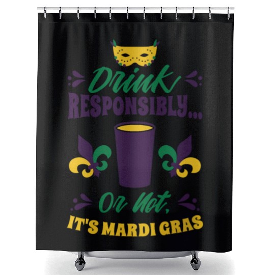 Mardi Gras Carnival Beer Drinking Parade Party Shower Curtains