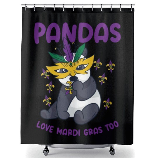 Mardi Gras Carnival Panda Mask Parade Costume Shower Curtains