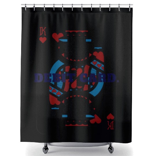 DEBIT CARD King of Hearts Playing Card Shower Curtains