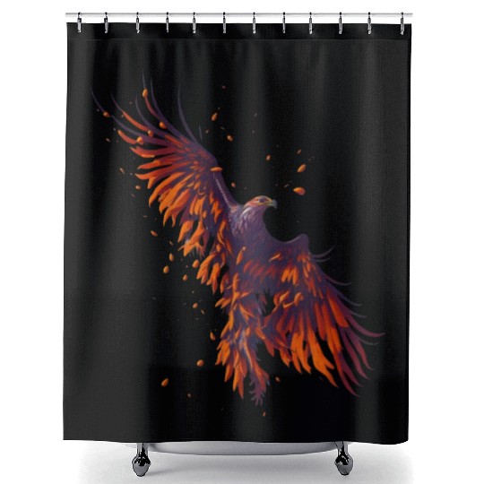 Hawk flying Shower Curtains