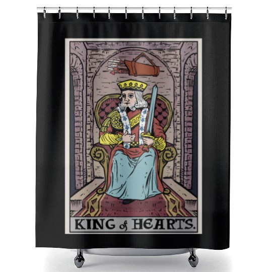 King of Hearts Tarot Card Shower Curtains