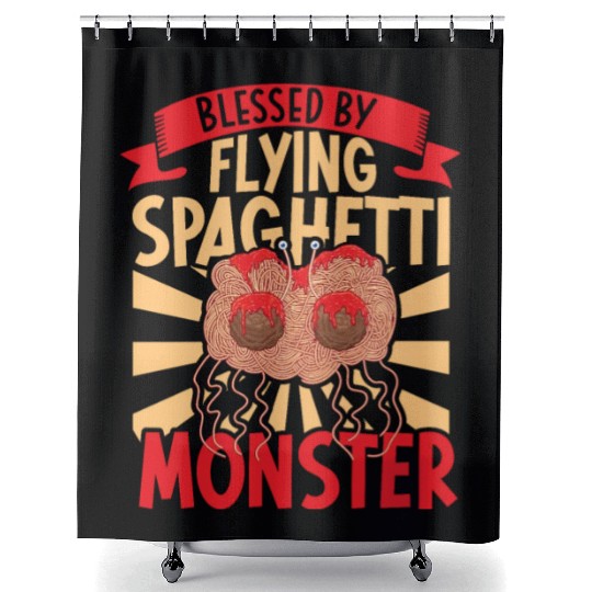 Atheist Atheism Flying Spaghetti Pastafarianism Shower Curtains