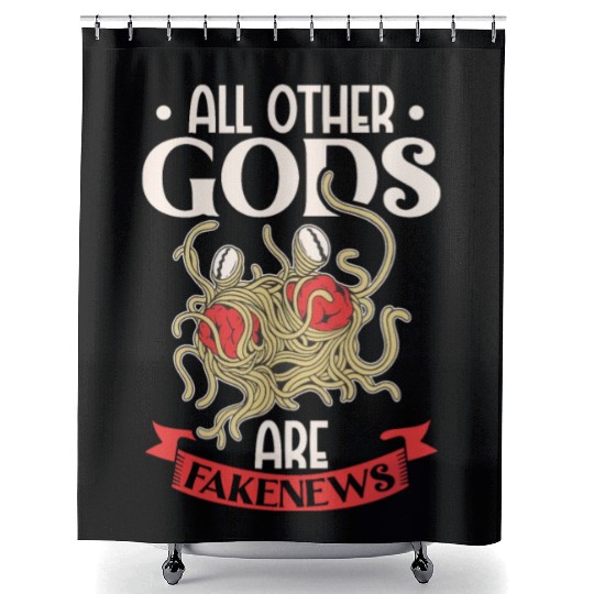 Atheist Atheism Flying Spaghetti Pastafarianism Shower Curtains
