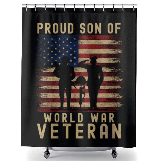 Proud Son of World War 2 Veteran Shower Curtains