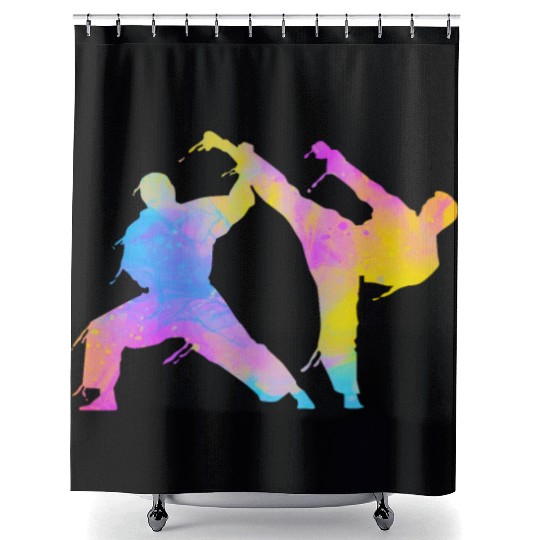 Jiu Jitsu Paint Mixed Martial Arts Shower Curtains