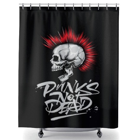 skeleton Bone Skull Punk Rock Band Metal Music Shower Curtains