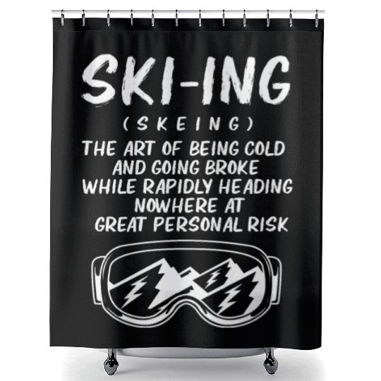 Skiing Definition Funny Ski Goggles Shower Curtains