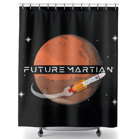 Future Martian Mars Planet Space Lover Shower Curtains