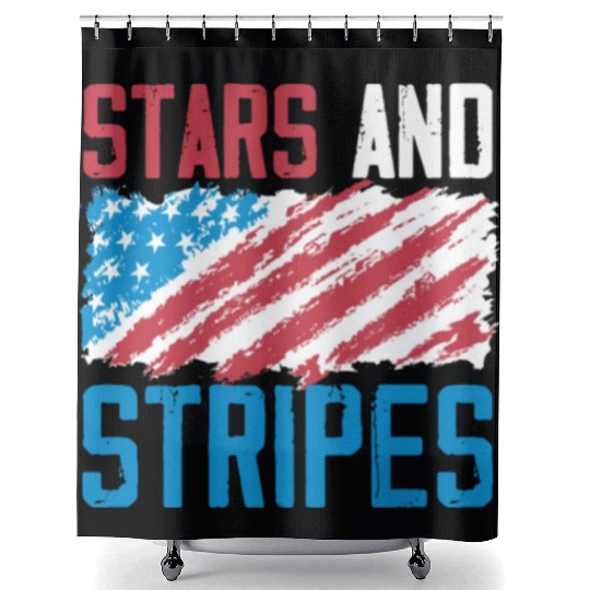 Stars And Stripes America USA Flag 4th Of July Shower Curtains