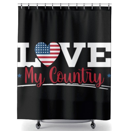 Patriotic America USA Flag 4th Of July American Shower Curtains